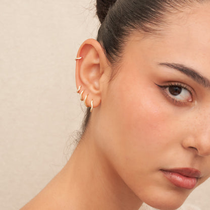 Wave Crystal Paved Huggies In Gold