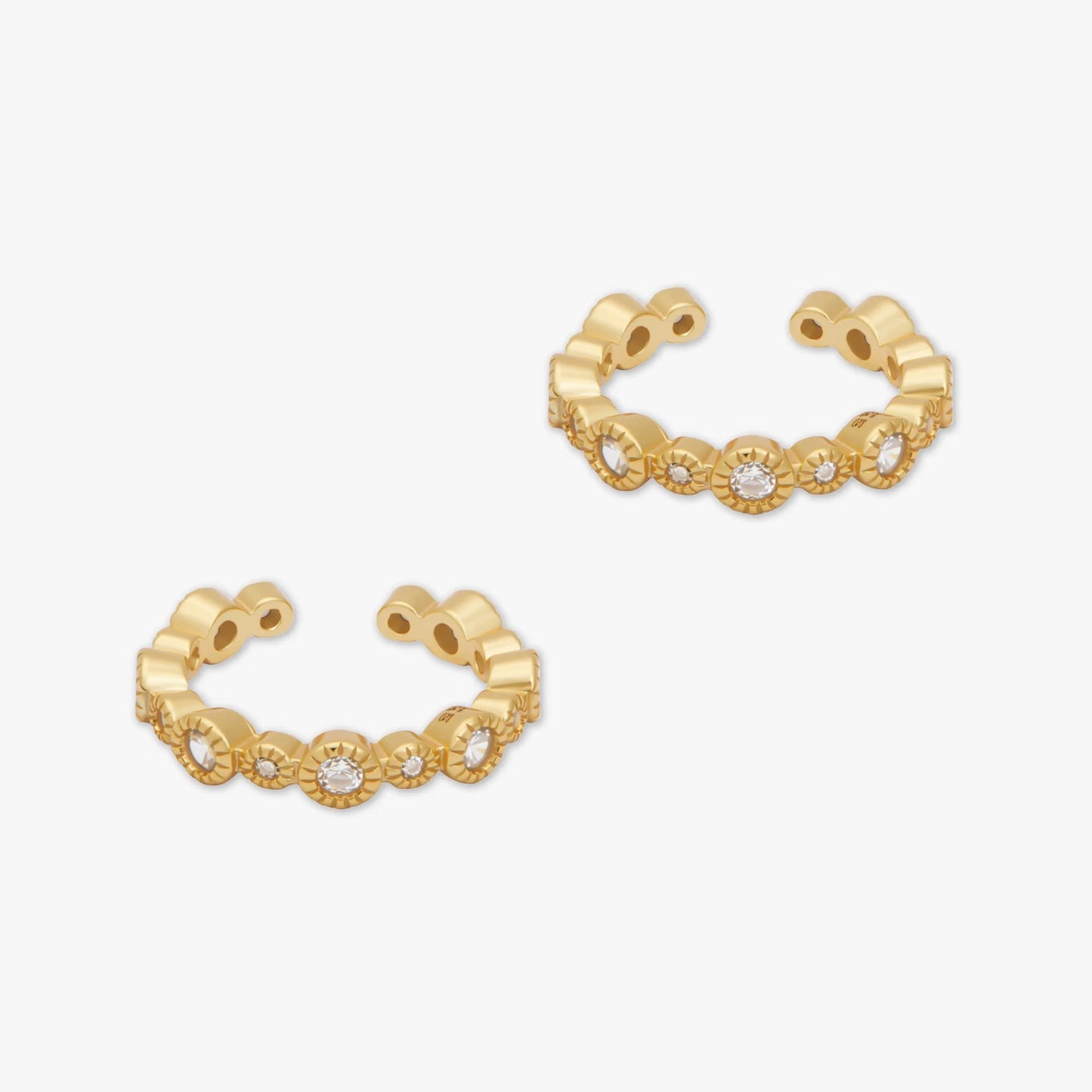 Crystal Bezel Ear Cuff In Gold