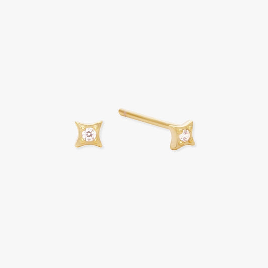 Cosmic Star Gem Stud Earrings in Gold - LÉA