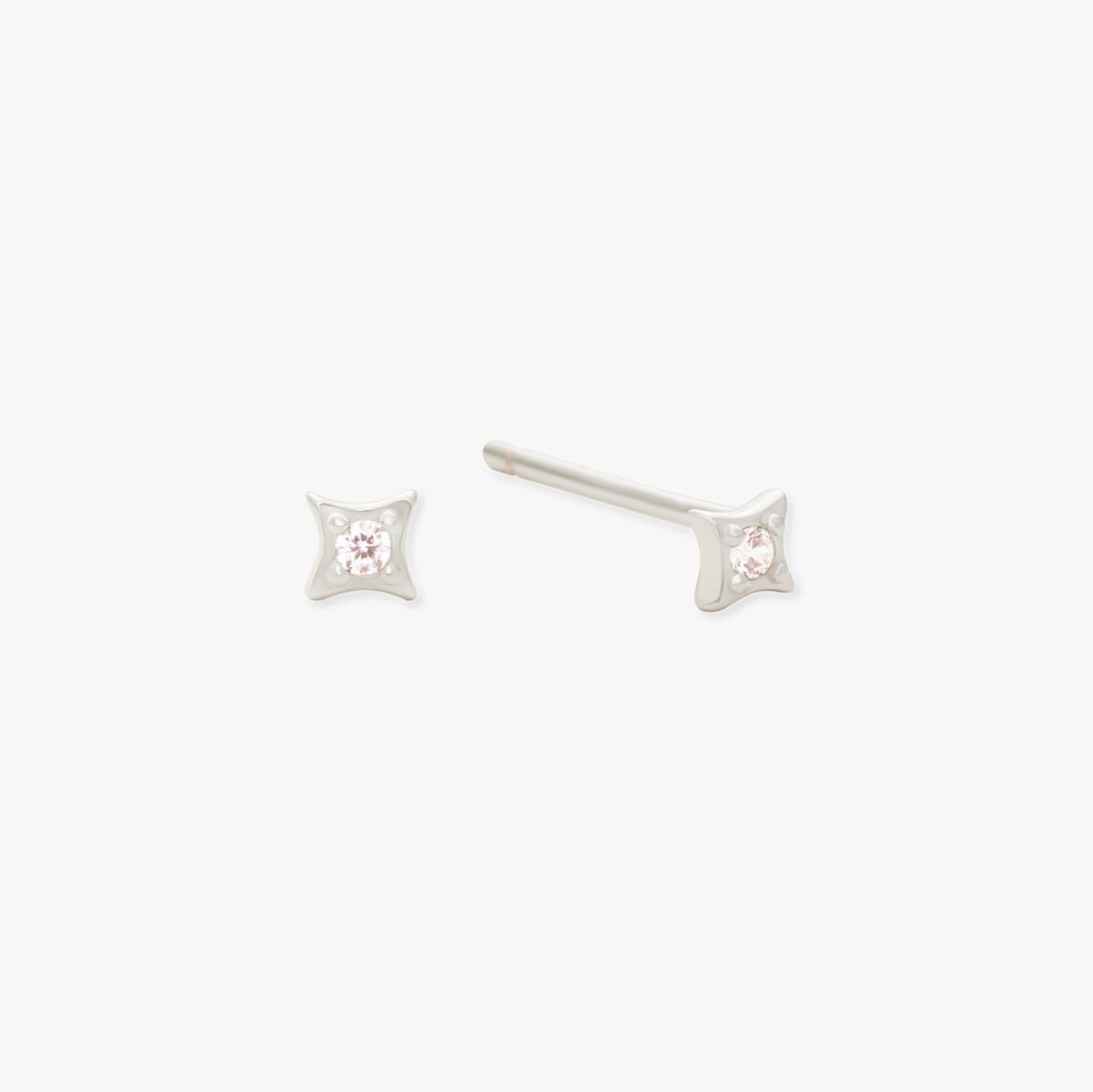 Cosmic Star Gem Stud Earrings in Silver - LÉA
