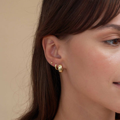 Essential Chunky Hoops Set in Gold - LÉA