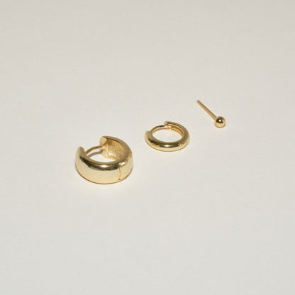Essential Chunky Hoops Set in Gold - LÉA