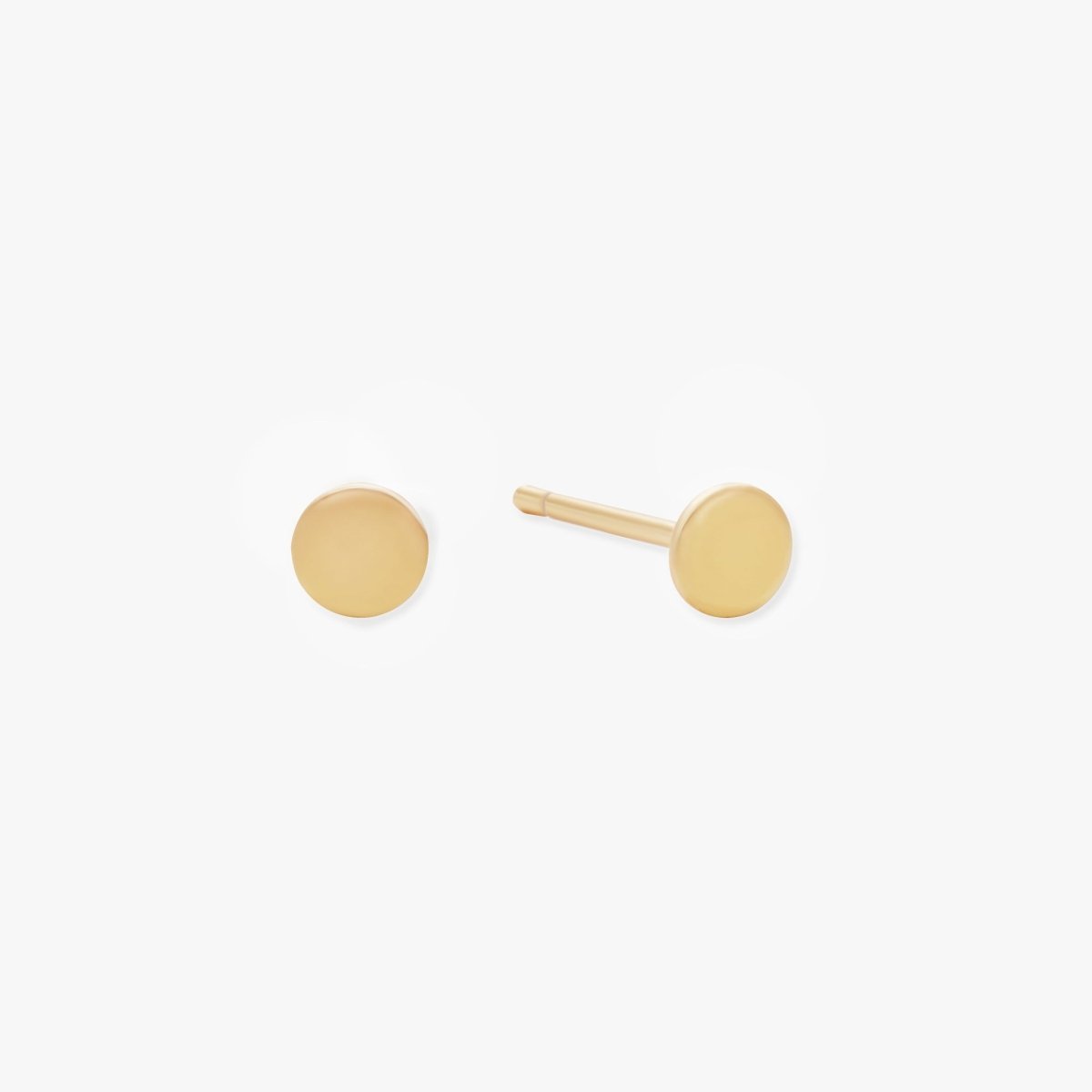 Essential Round Stud Earrings In Gold - LÉA
