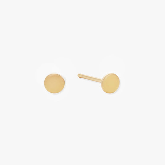 Essential Round Stud Earrings In Gold - LÉA