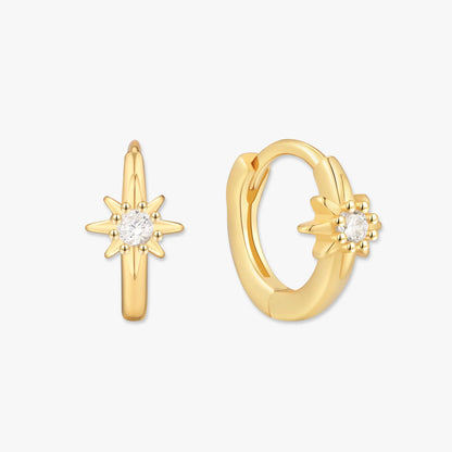 Starburst Huggie Hoops In Gold
