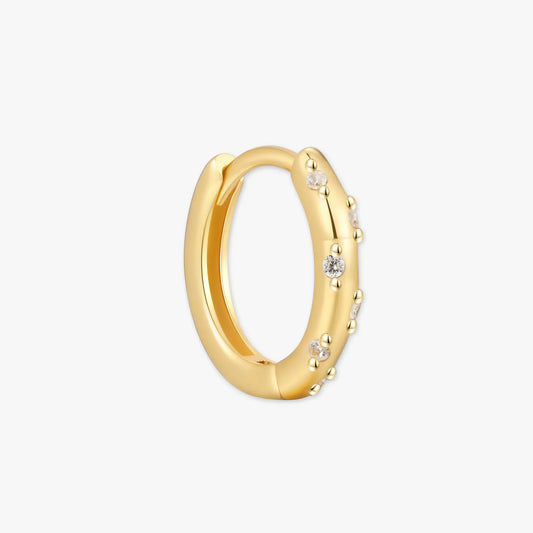 Crystal Dotted Huggies In Gold