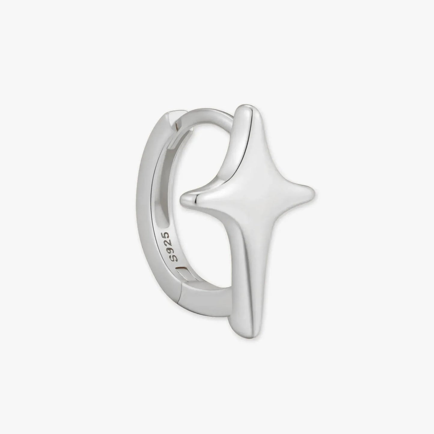 Sparkle Star Hoops in Silver