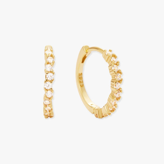 Medium Crystal Cluster Hoops In Gold - LÉA