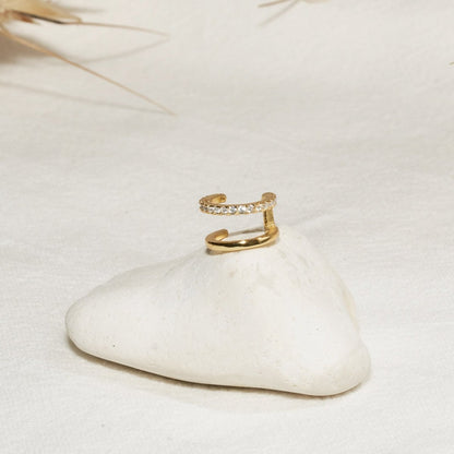 Open Double Band Ear Cuff in Gold - LÉA
