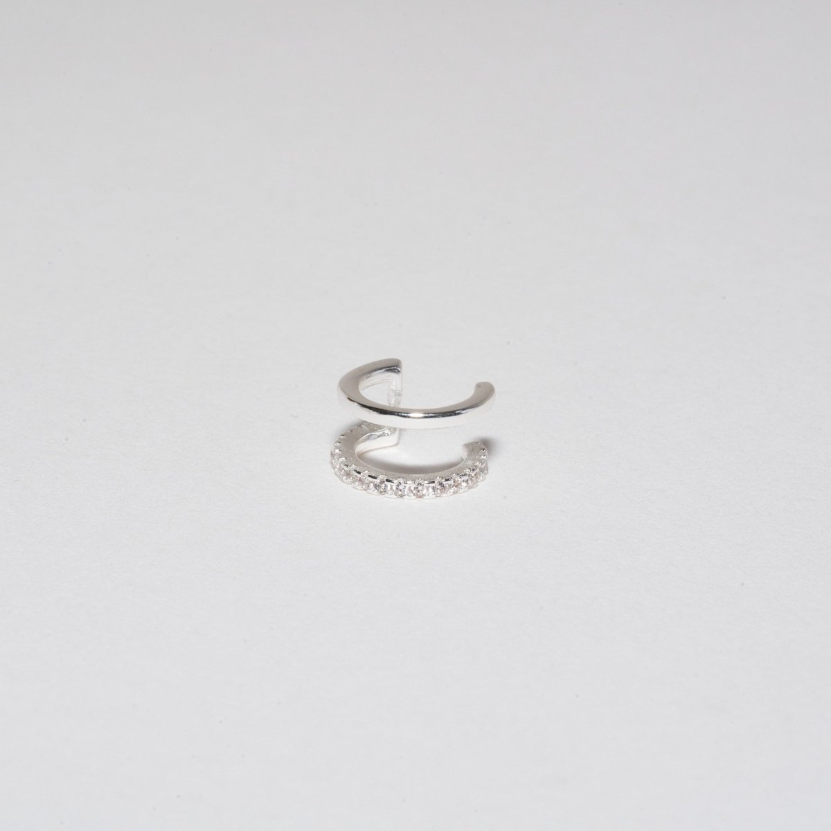 Open Double Band Ear Cuff in Silver - LÉA