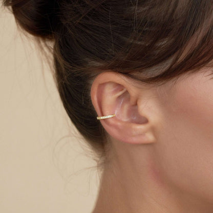 Paved Crystal Ear Cuff in Gold - LÉA