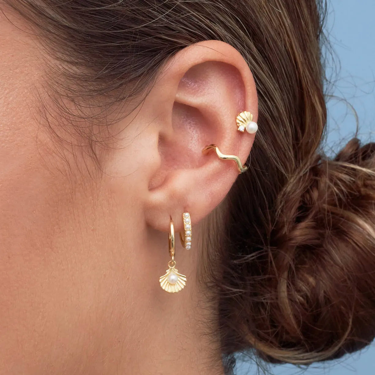Wave Ear Cuff in Gold