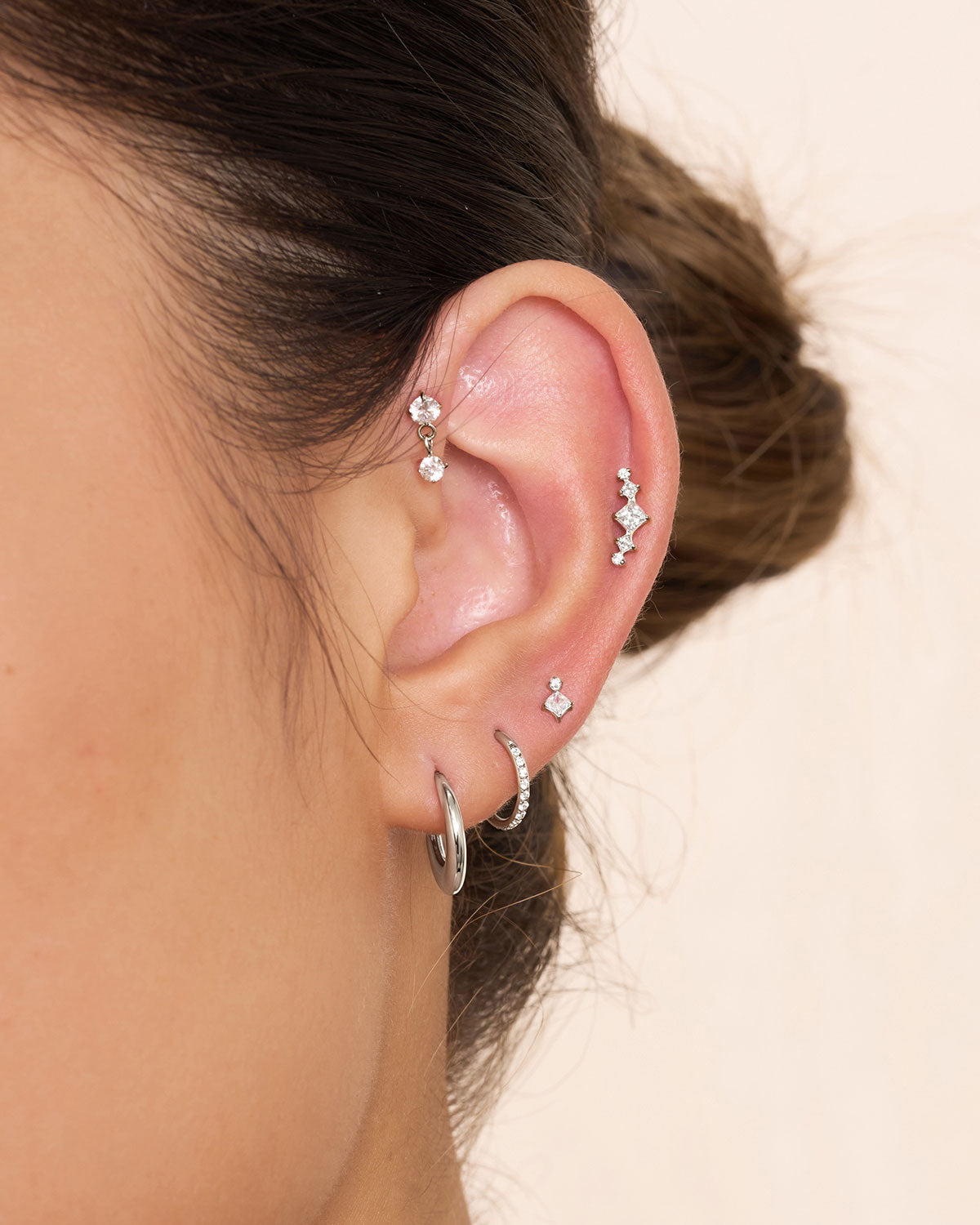 Crescent Tapered Titanium Clicker In Silver