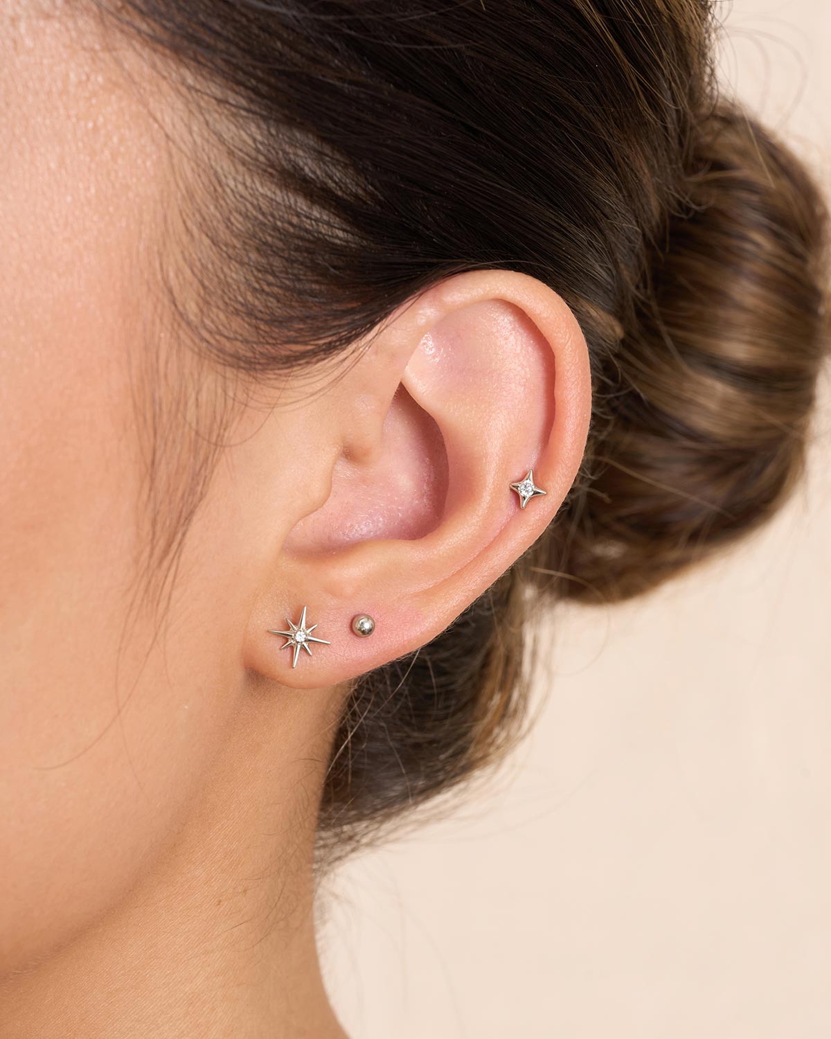 North Star Titanium Flat Back Studs In Silver
