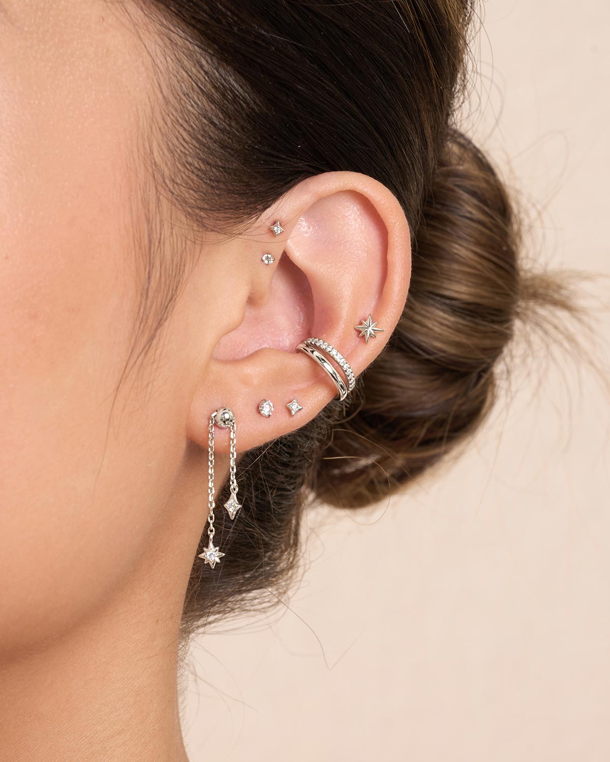 Starburst Barbell Studs in Gold