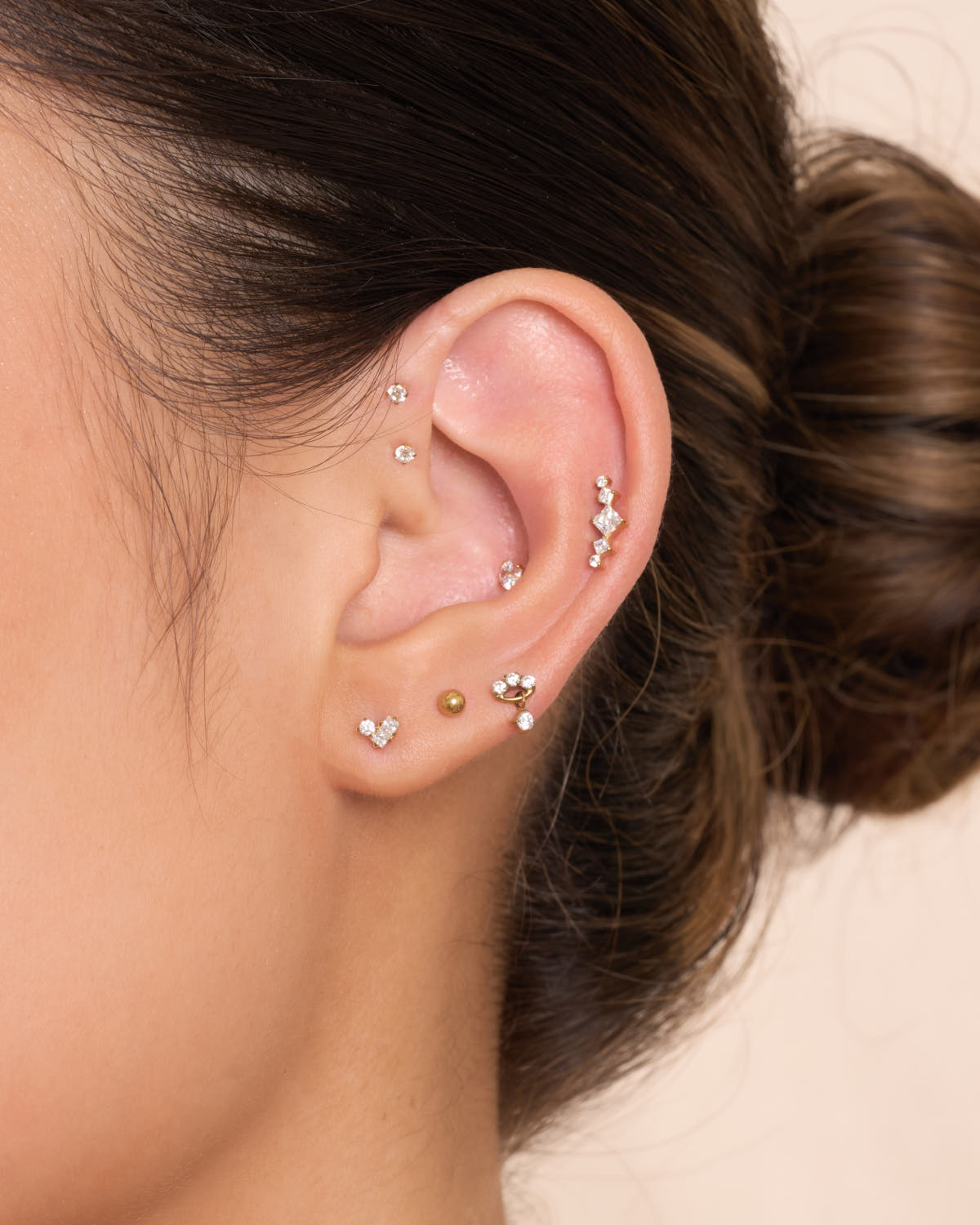 Titanium Ball Flat Back Studs In Gold