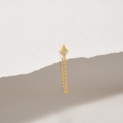 Starburst Chain Stud Earrings In Gold - LÉA