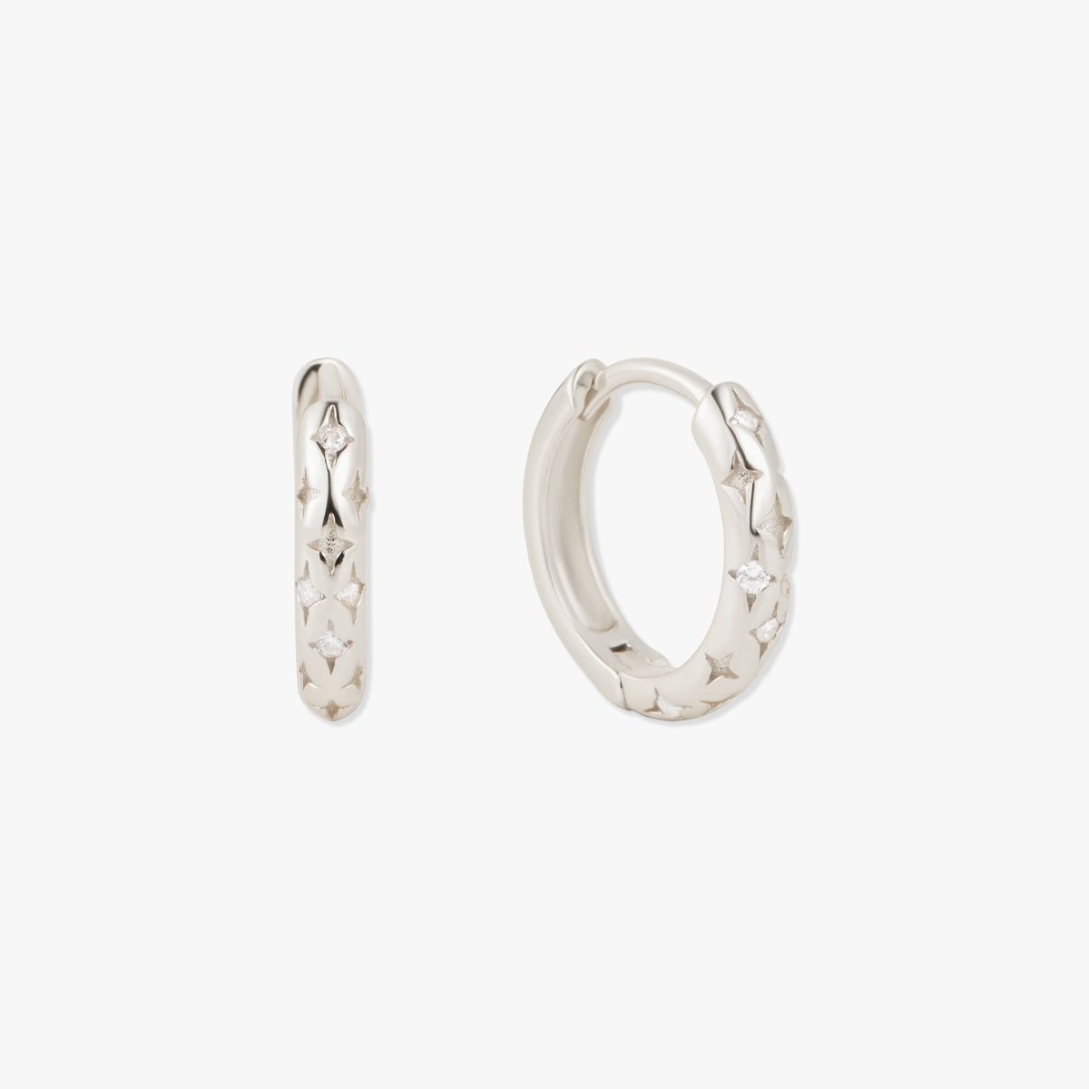 Starburst Crystal Huggies In Silver - LÉA