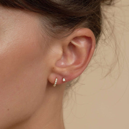 Teardrop Opal Labret Studs In Gold - LÉA