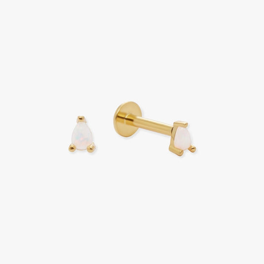 Teardrop Opal Labret Studs In Gold - LÉA