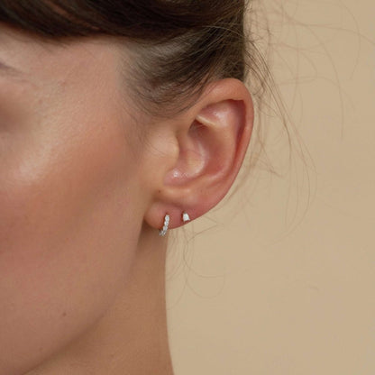 Teardrop Opal Labret Studs In Silver - LÉA