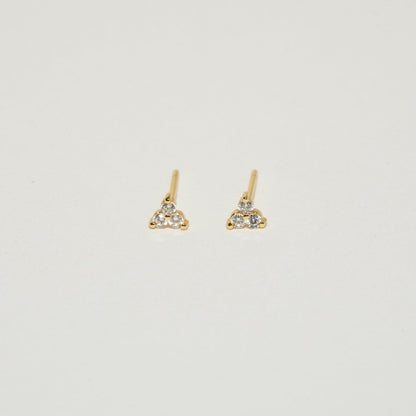Triple Topaz Piercing Studs In Gold - LÉA