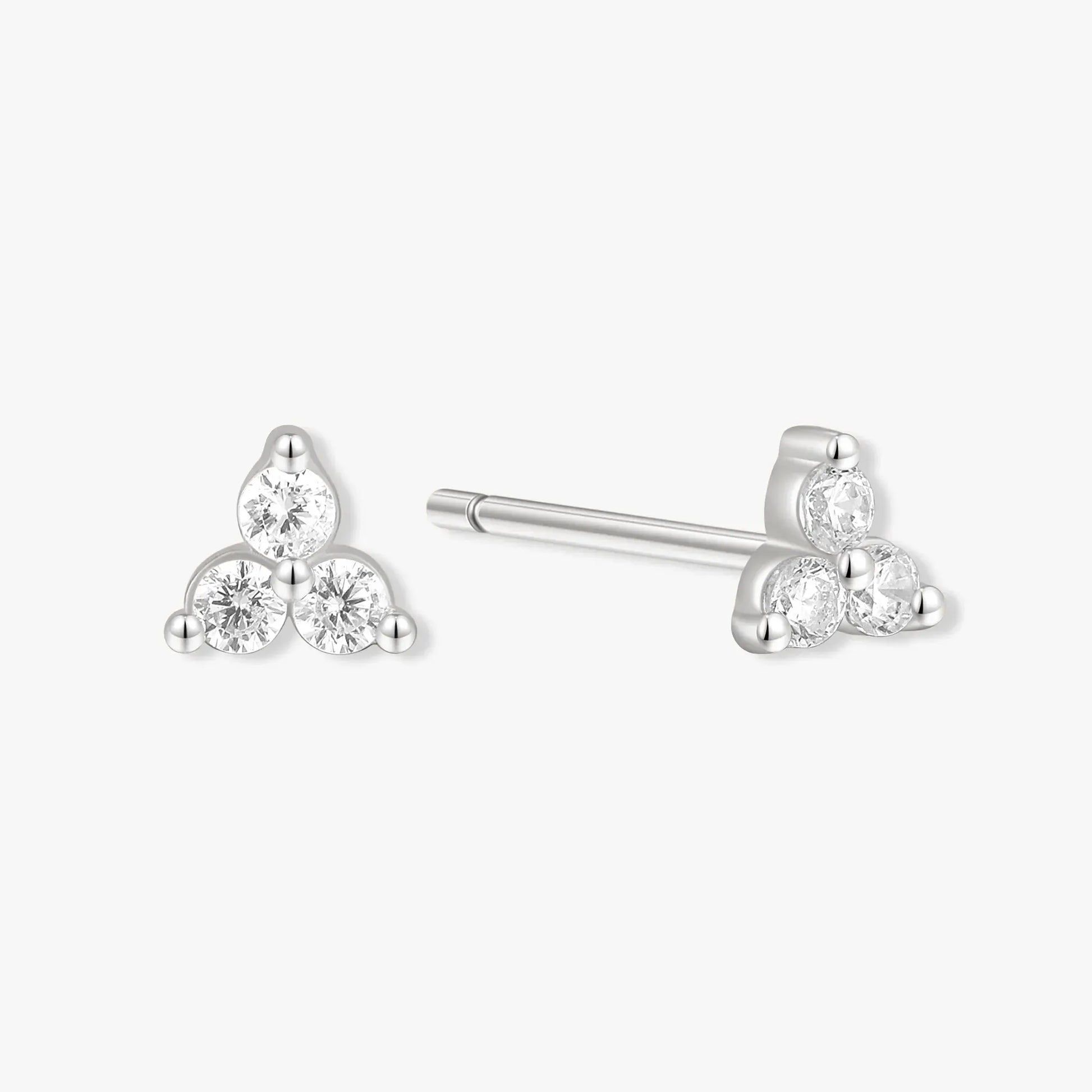 Triple Topaz Piercing Studs In Silver - LÉA