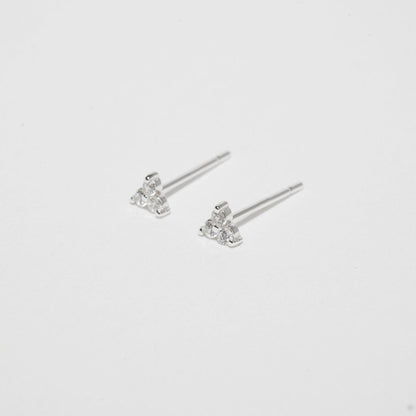 Triple Topaz Piercing Studs In Silver - LÉA